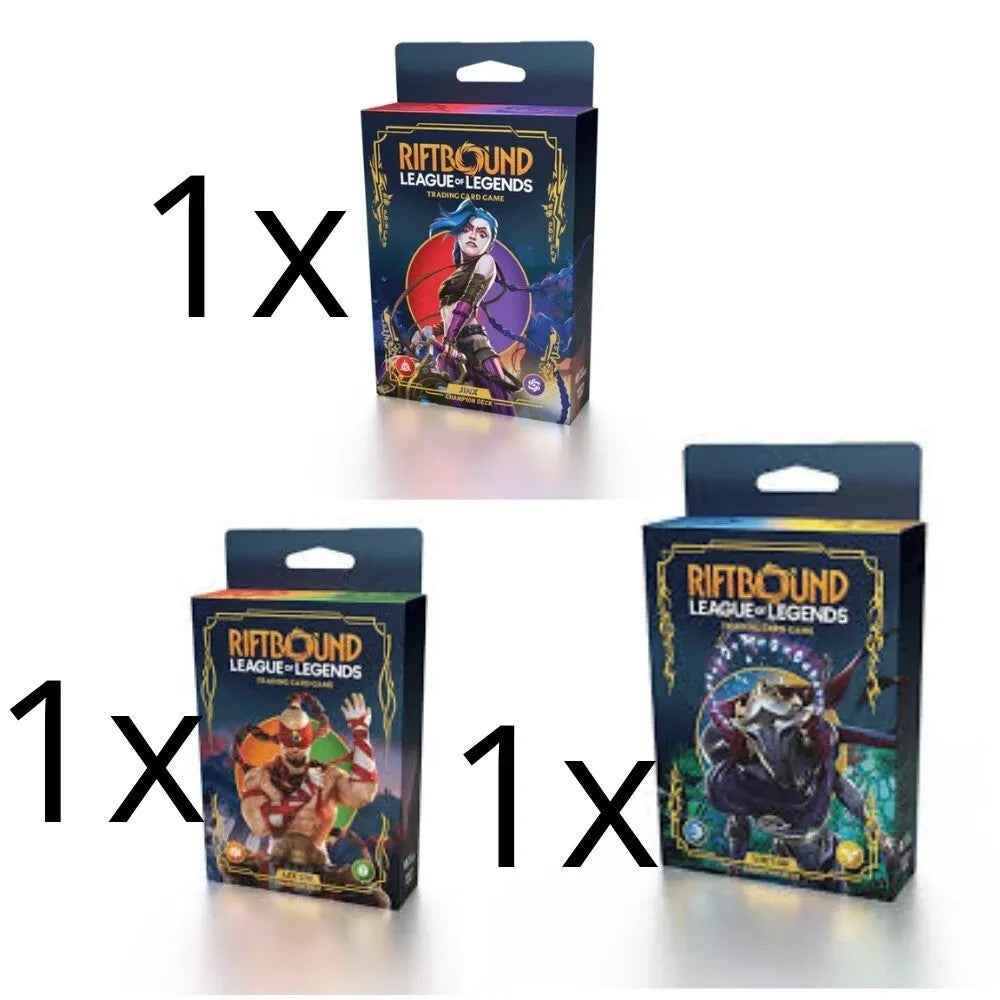 Riftbound TCG 3x Set One: Origins Champion Deck Jinx, Lee Sin e Viktor ENG - OnyTCG